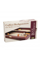 Backgammon - Coffret en bois teinte Acajou - 28x15 cm